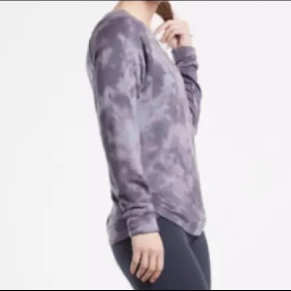 NWT Athleta mindset print sweatshirt purple tie dye size S - Picture 3 of 11